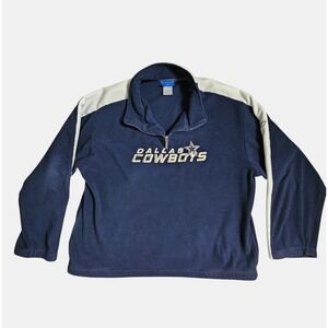 Vintage Dallas Cowboys Fleece Quarter Zip Pullover‎ Jacket XL Reebok NFL 90s